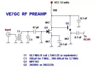 ve7gc popcorn rf preamplifier circuit