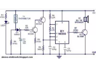 Simple fire alarm circuit using IC timer NE555