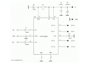 2G—22W Stereo Car Audio Amplifier schematic diagram
