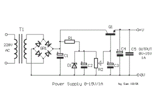 0-15V 1A Variable power supply
