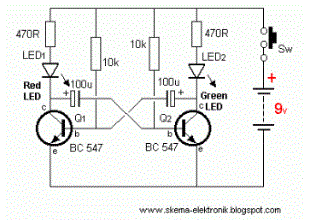 led lights using analog flip flop circuit diagram