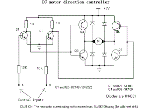 Discrete component motor direction controller