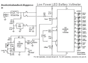 low power led battery voltmeter