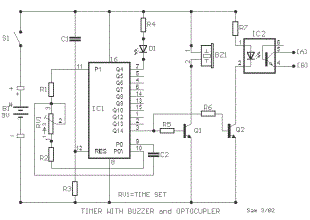 Timer Circuit with optocoupler