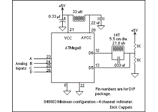 Wireless Coupled Scanning Voltmeter (ATMega8)