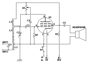 one tube regen radio circuit