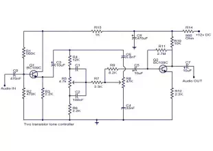 tone controller circuit diagram two transistor