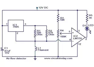 Air flow detector circuit