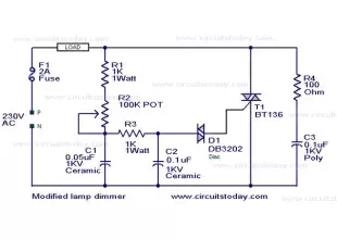 Light Dimmer Circuit TRIAC dimmer circuitCircuitWorking