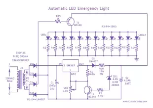 Automatic LED Emergency Light Circuit