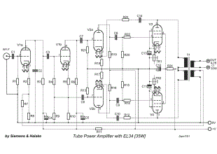 tube power amplifier with el34 35w
