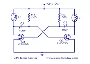 24V flasher circuit