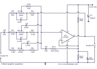 3 Band graphic equalizer circuit