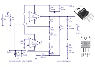 Audio AmplifierCircuit - 30 Watts