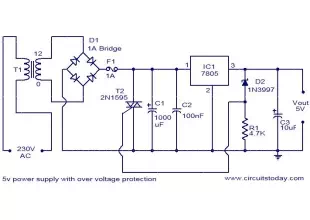 5V power supply with overvoltage protection