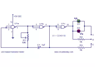 LED based transistor tester