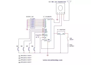 Remote Control Circuit Through RF Without Microcontroller