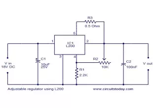 Adjustable regulator using L200