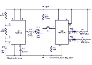 Electronic toss circuit