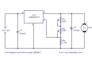 Fan speed controller using LM2941