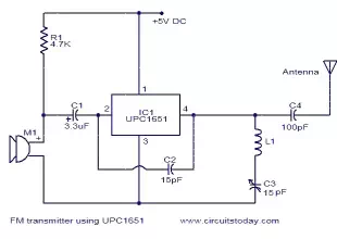 FM transmitter using UPC1651