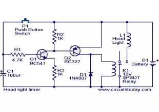 Head light timer circuit