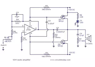 Simple 10W audio amplifier