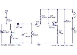 Single transistor radio