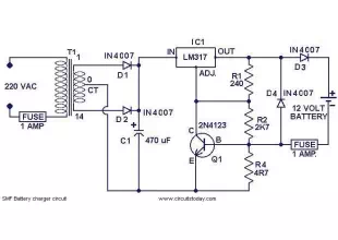 Chager circuit for SMF batteries
