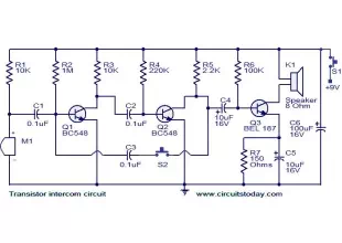 Transistor intercom circuit