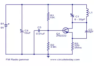 FM Radio Jammer With 2N2222 Transistor