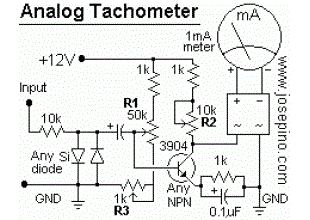 Simple analogue Tachometer
