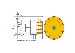 10 led simple roulette wheel circuit