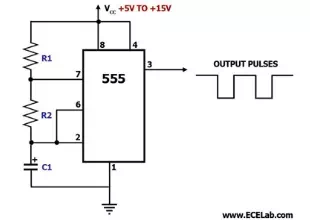 Audio Astable Multivibrator Using IC 555 Circuit