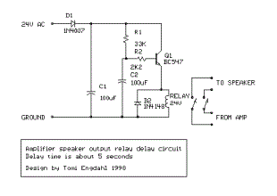 output relay delay audio amplifier