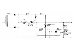 Charger circuit equipped with a regulator circuit output voltage Schematic Diagram