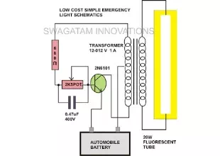 simple 20 watt tube emergency light