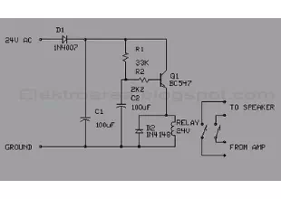 simple delay speaker circuit schematic