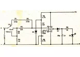 Electronic Voltmeter Ammeter Circuit Using Single IC 741