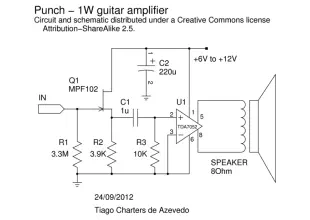 1W guitar amplifier
