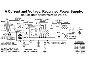 Power Supply Current and Voltage Regulated By LM317 or LM350