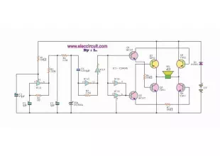 High power siren circuit using CD40106