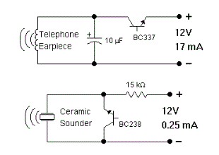 Oscillators for Buzzers and telephone Earpieces