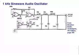 1 KHz Audio Oscillator schematic