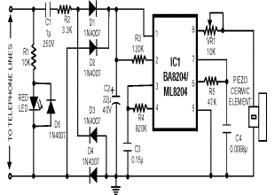 audio visual ringer circuit diagram