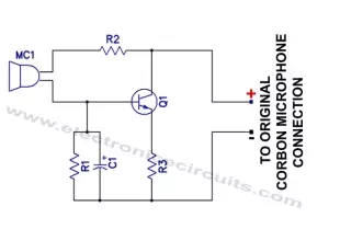 Carbon Mic Replacement To Magnetic Mike Converter Circuit