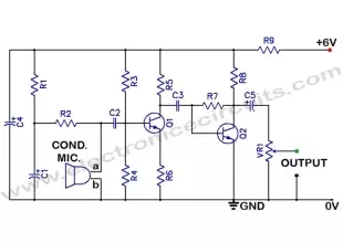 Condenser Mike Pre-Amplifier Circuit