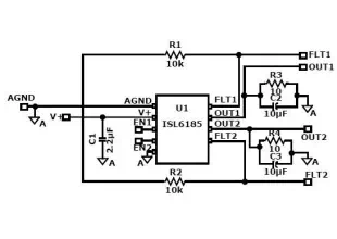 ISL6185 USB power controller circuit design