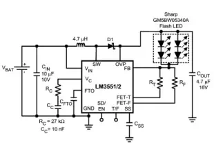 LM3551 LM3552 led driver schematic circuit design