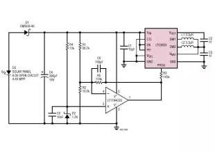 Supercapacitor charger electronic circuit using LTC3625